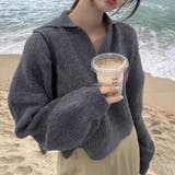 【SHOPLIST限定】セミオープンカラー柔らかい無地ニットセーター | 17kg | 詳細画像4 