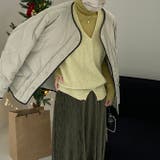 韓国ファッション オフィスバイカラー切替ノーカラー ダイヤ柄コート | 17kg | 詳細画像22