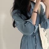 【SHOPLIST限定】春秋の定番アイテム。デニムワンピース(同色ベルト付き) | 17kg | 詳細画像18 