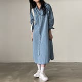 【SHOPLIST限定】春秋の定番アイテム。デニムワンピース(同色ベルト付き) | 17kg | 詳細画像1 