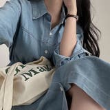 【SHOPLIST限定】春秋の定番アイテム。デニムワンピース(同色ベルト付き) | 17kg | 詳細画像3 