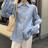 【SHOPLIST限定】コーデしやすいシャーリングの長袖シャツブラウス | 17kg | 詳細画像19 