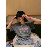 明るく軽やかな春の装いをお楽しみ！花柄プリントのルーズな半袖Tシャツ | 17kg | 詳細画像5 