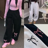 【SHOPLIST限定】リボンライクに!プリント柄可愛らしいウエストロングパンツ | 17kg | 詳細画像1