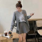 若者のカレッジスタイル!グレーカーディガン＆シャツ＆スカート | 17kg | 詳細画像2 