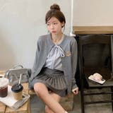 若者のカレッジスタイル!グレーカーディガン＆シャツ＆スカート | 17kg | 詳細画像6 