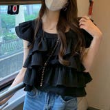 ユニークで甘美な！リボン付きショートベビードールエッジ露肩ブラウス | 17kg | 詳細画像1 