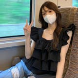ユニークで甘美な！リボン付きショートベビードールエッジ露肩ブラウス | 17kg | 詳細画像6 