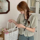 【SHOPLIST限定】チェック柄のVネックショートスリーブシャツ | 17kg | 詳細画像1