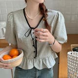 【SHOPLIST限定】チェック柄のVネックショートスリーブシャツ | 17kg | 詳細画像4