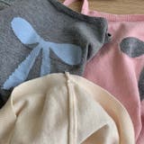 清潔感あふれる！無地の上品な丸首ニット+リボン柄キャミソールの2点セット | 17kg | 詳細画像8 