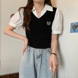 若者のカレッジスタイル!レヤードポロカラー半袖Tシャツ | 17kg | 詳細画像4 