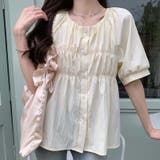 【SHOPLIST限定】夏の大きいサイズ半袖シャツ 丸首パフスリーブ | 17kg | 詳細画像11 