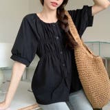 【SHOPLIST限定】夏の大きいサイズ半袖シャツ 丸首パフスリーブ | 17kg | 詳細画像1 