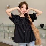 【SHOPLIST限定】夏の大きいサイズ半袖シャツ 丸首パフスリーブ | 17kg | 詳細画像15 