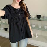 【SHOPLIST限定】夏の大きいサイズ半袖シャツ 丸首パフスリーブ | 17kg | 詳細画像16 