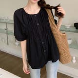 【SHOPLIST限定】夏の大きいサイズ半袖シャツ 丸首パフスリーブ | 17kg | 詳細画像17 