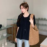 【SHOPLIST限定】夏の大きいサイズ半袖シャツ 丸首パフスリーブ | 17kg | 詳細画像21 