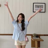 【SHOPLIST限定】夏の大きいサイズ半袖シャツ 丸首パフスリーブ | 17kg | 詳細画像28 