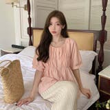 【SHOPLIST限定】夏の大きいサイズ半袖シャツ 丸首パフスリーブ | 17kg | 詳細画像46 