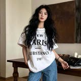かっこいくて!レター植毛プリントパールルーズミドル丈半袖Tシャツ | 17kg | 詳細画像10 