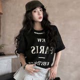 かっこいくて!レター植毛プリントパールルーズミドル丈半袖Tシャツ | 17kg | 詳細画像22 
