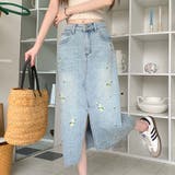 【SHOPLIST限定】独自の雰囲気を演出。刺繍デニムスカート。ラインストーン装… | 17kg | 詳細画像15 