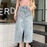 【SHOPLIST限定】独自の雰囲気を演出。刺繍デニムスカート。ラインストーン装… | 17kg | 詳細画像2 