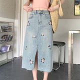 【SHOPLIST限定】独自の雰囲気を演出。刺繍デニムスカート。ラインストーン装… | 17kg | 詳細画像7 