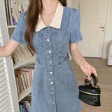 韓国ファッションの夏定番。ボタン留めとポロ襟のデニムワンピース | 17kg | 詳細画像10 