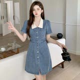 韓国ファッションの夏定番。ボタン留めとポロ襟のデニムワンピース | 17kg | 詳細画像15 