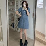 韓国ファッションの夏定番。ボタン留めとポロ襟のデニムワンピース | 17kg | 詳細画像16 