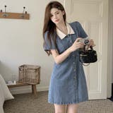 韓国ファッションの夏定番。ボタン留めとポロ襟のデニムワンピース | 17kg | 詳細画像17 