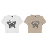 【SHOPLIST限定】アメカジ風のデニムパッチワーク刺繍蝶結び半袖Tシャツ | 17kg | 詳細画像1