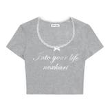 【SHOPLIST限定】アメリカンレトロ風！可愛い刺繍プリント半袖Tシャツ | 17kg | 詳細画像1 