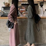 スマートに着こなせロングスリーブデニムワンピースベルト付き | 17kg | 詳細画像6 