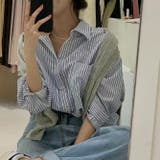 軽やかな素材細いストライプのゆったりシャツ | 17kg | 詳細画像3 