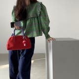 可愛らしい大人スタイルグリーンチェックのスリーブシャツ | 17kg | 詳細画像2 