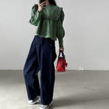 可愛らしい大人スタイルグリーンチェックのスリーブシャツ | 17kg | 詳細画像17 