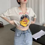 夏のスタイルを彩るVネック半袖Tシャツプリント柄 | 17kg | 詳細画像8 