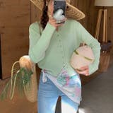 グリーン | 日差し対策もおしゃれに決めるキャンディカラーのショート丈Vネックカーディガン | 17kg