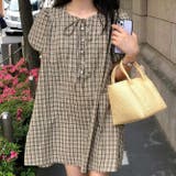 シルエットをスリムに。小柄 アンチエイジング チェックワンピース | 17kg | 詳細画像1 