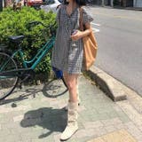 シルエットをスリムに。小柄 アンチエイジング チェックワンピース | 17kg | 詳細画像5 