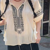 カジュアルクルーネック 幾何学模様シャツ | 17kg | 詳細画像1 