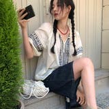 カジュアルクルーネック 幾何学模様シャツ | 17kg | 詳細画像13 
