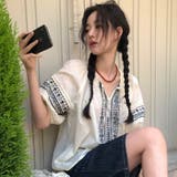 カジュアルクルーネック 幾何学模様シャツ | 17kg | 詳細画像17 