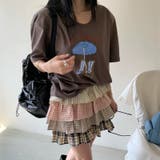 プリントTシャツ+デザイン感あふれるティアードスカート | 17kg | 詳細画像4