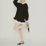 気負わず快適 【春】ハイネックフェイクレイヤードスウェット 切替ティアード風スウ… | 17kg | 詳細画像14