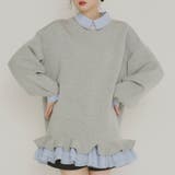 気負わず快適 【春】ハイネックフェイクレイヤードスウェット 切替ティアード風スウ… | 17kg | 詳細画像5