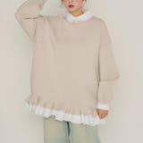 気負わず快適 【春】ハイネックフェイクレイヤードスウェット 切替ティアード風スウ… | 17kg | 詳細画像6